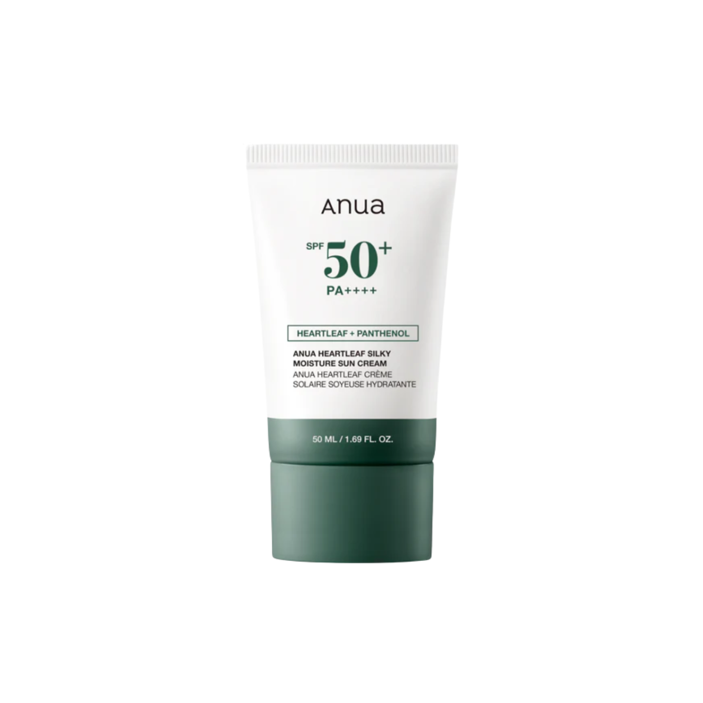 ANUA Heartleaf Silky Moisture Sun Cream is a lightweight sunscreen designed to protect and hydrate the skin with SPF50+ PA++++. Enriched with Heartleaf Extract, Niacinamide, and Panthenol, it helps soothe irritation, balance oil, and support a healthy skin barrier. The silky texture absorbs smoothly without leaving a greasy or heavy finish, making it ideal for daily use on sensitive, combination, and oily skin. Apply evenly as the last step of your skincare routine before sun exposure. Reapply