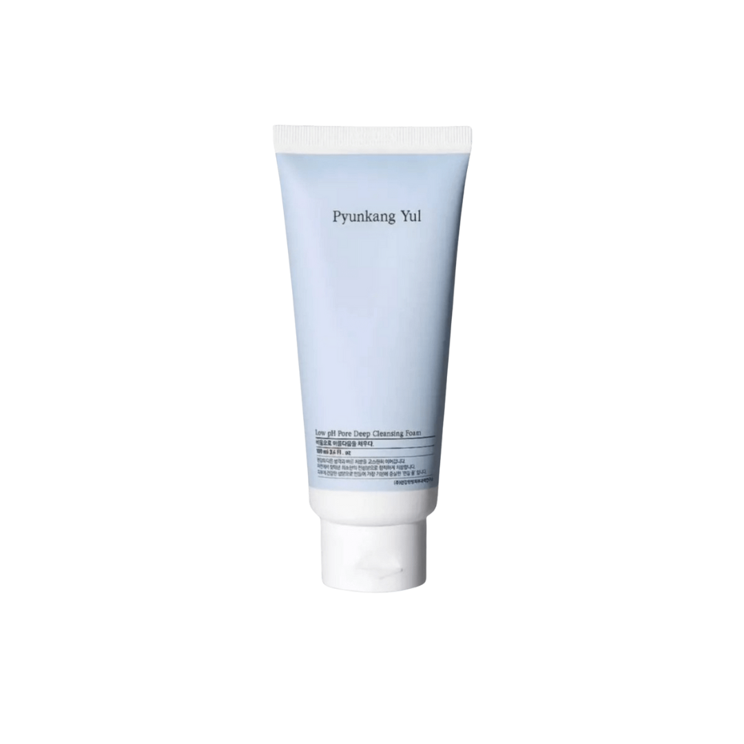 PYUNKANG YUL Low pH Pore Deep Cleansing Foam is a gentle yet effective facial cleanser designed to remove impurities without stripping the skin. Formulated with a low pH to support the skinβs natural barrier, it deeply cleans pores while keeping the skin balanced. Enriched with Centella Asiatica, Tea Tree, and Witch Hazel Extracts, it helps soothe and refine the skin, while Sodium Hyaluronate and Beta-Glucan provide light hydration for a fresh, clean finish. Perfect for daily use and sensitive skin types.
