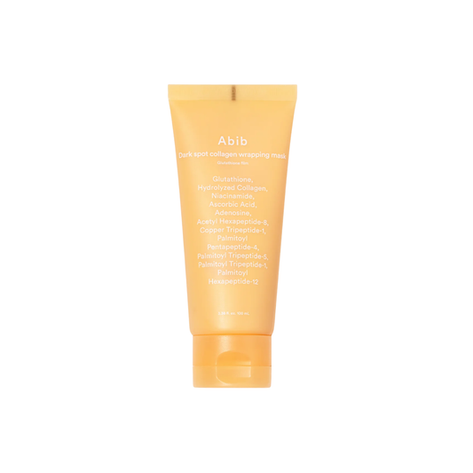ABIB Dark Spot Collagen Wrapping Mask Glutathione Film is a brightening treatment mask designed to help improve uneven skin tone and reduce the appearance of dark spots. Formulated with Glutathione, Niacinamide, and Vitamin C, it helps enhance radiance while promoting a clearer, more even complexion. Hydrolyzed Collagen and a blend of peptides help improve skin elasticity and smooth the look of fine lines, while nourishing ingredients support hydration and the skin barrier. The unique cream-to-film texture 