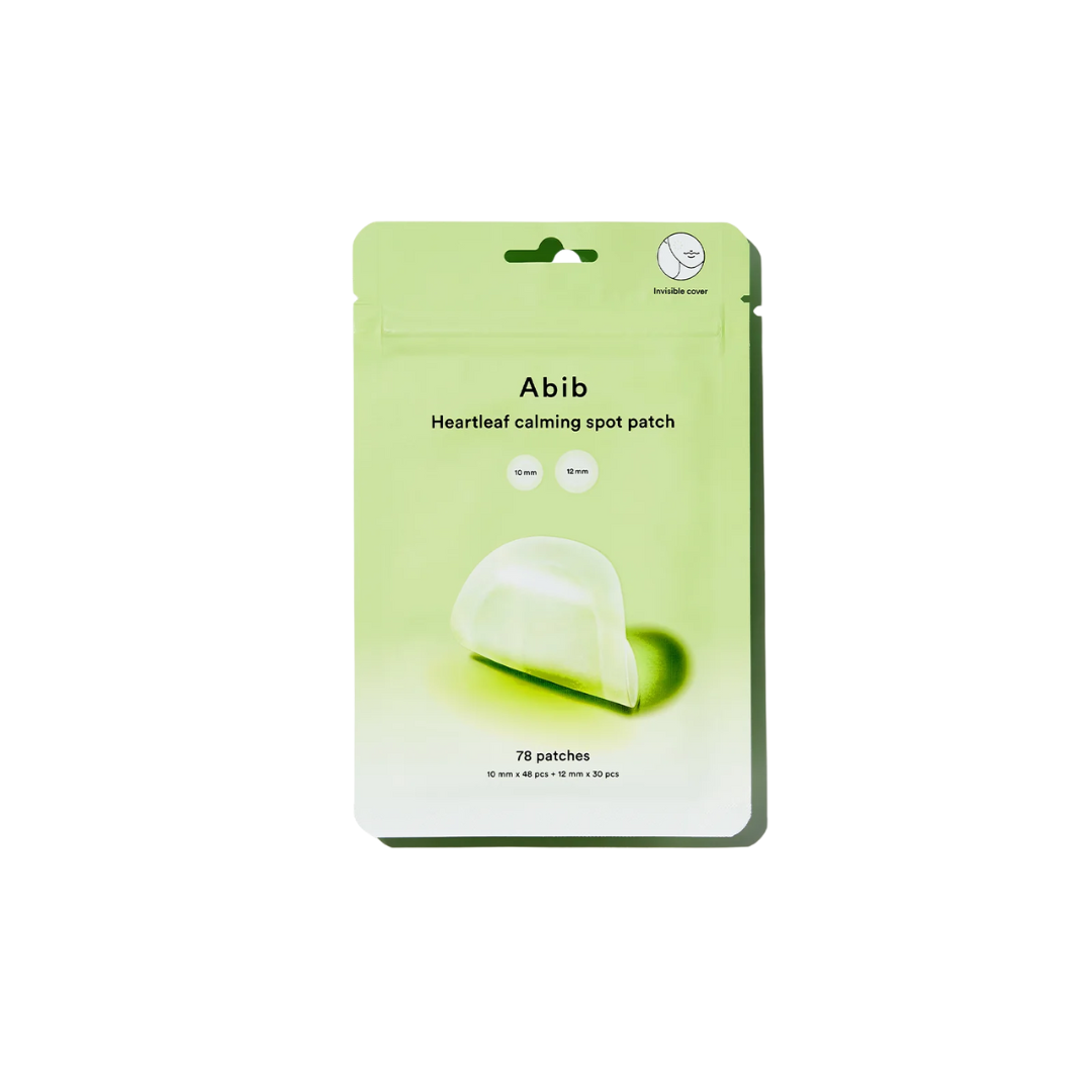 ABIB Heartleaf Calming Spot Patch is a gentle spot treatment patch formulated to calm and protect blemishes. With Heartleaf Extract, Centella Asiatica, and Tea Tree Oil, it helps reduce visible redness while shielding the area from external stressors. Clean and dry the affected area, then apply the patch directly onto the blemish. Leave on for several hours or overnight before removing.