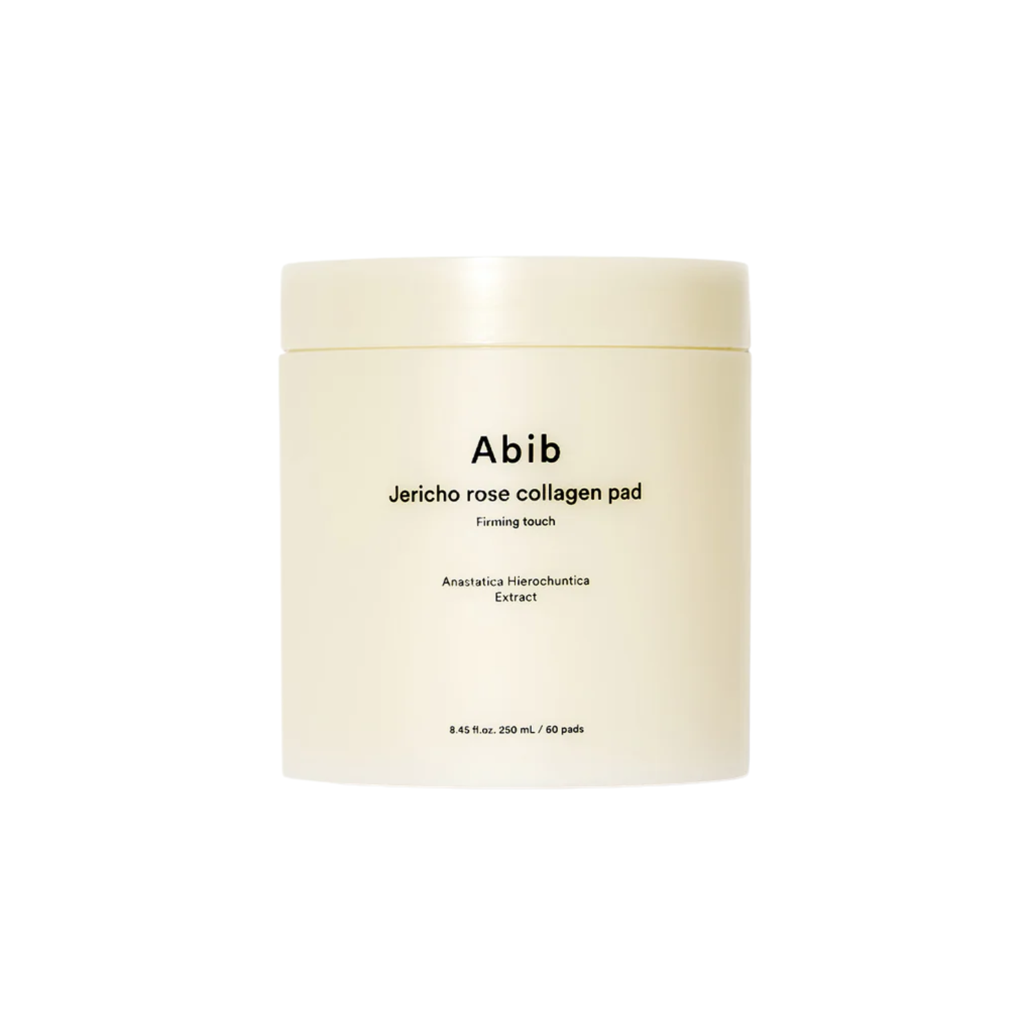ABIB Jericho Rose Collagen Pad Firming Touch is a firming treatment toner pad designed to help hydrate, soothe, and improve skin elasticity. Enriched with Jericho Rose Extract, it helps calm irritated skin while delivering long-lasting moisture. Formulated with non-animal Collagen, Ceramide NP, and Panthenol, it helps strengthen the skin barrier while enhancing firmness and smoothness. A blend of peptides and Hyaluronic Acid supports hydration and improves the appearance of fine lines. The milky essence tex