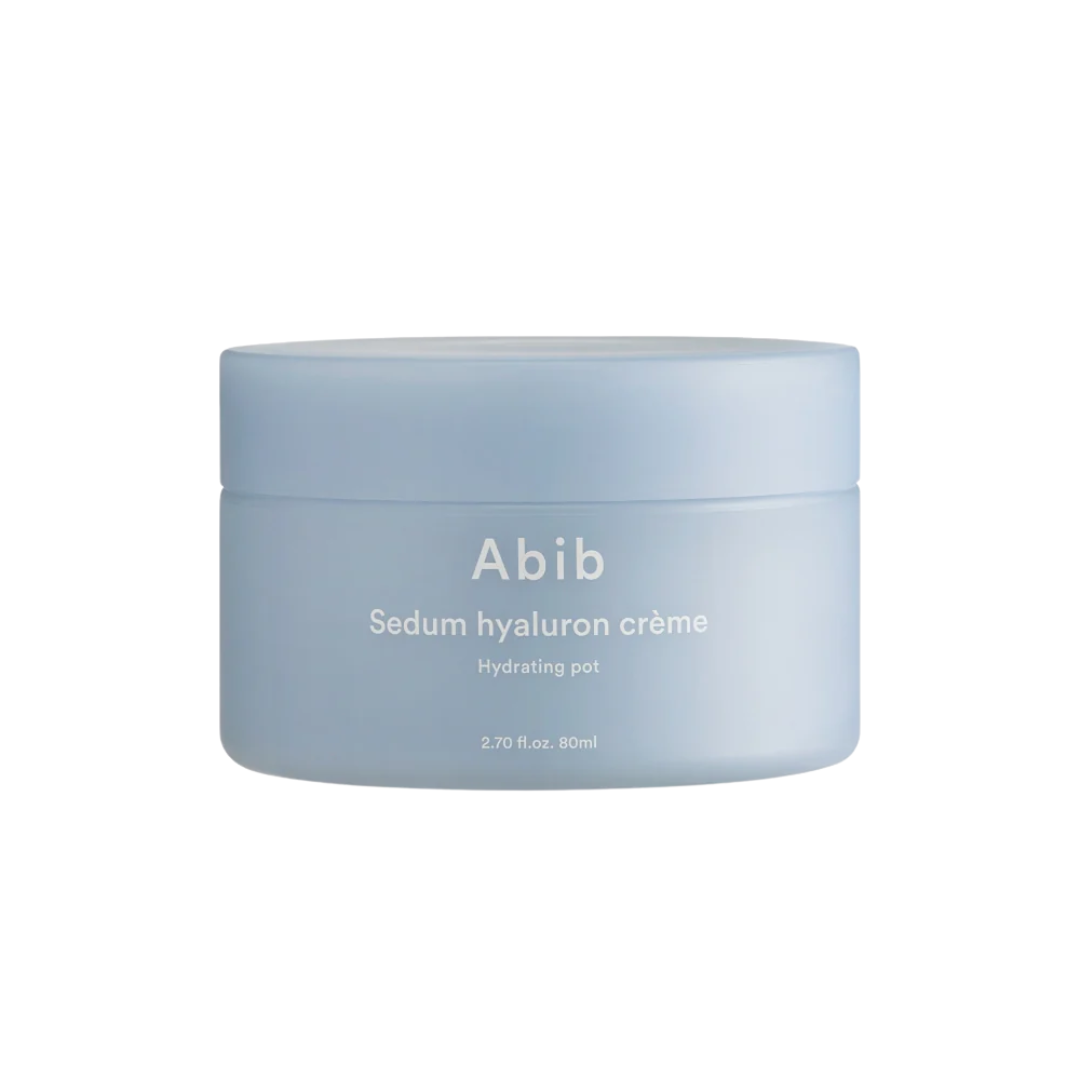 ABIB Sedum Hyaluron Creme Hydrating Pot is an intensely hydrating moisturizer designed to quench thirsty skin. Featuring a rich blend of Hyaluronic Acid in multiple forms, it deeply moisturizes and locks in hydration for lasting suppleness. Ingredients like Sedum Sarmentosum Extract and Centella Asiatica Leaf Extract soothe and repair the skin, enhancing its resilience. Macadamia Oil and Ceramide NP strengthen the skin's barrier, preventing moisture loss. Ideal for daily use, this cream leaves skin soft, sm