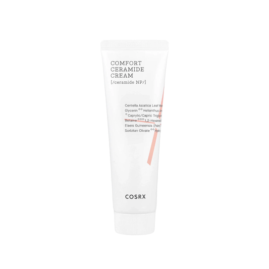 COSRX Balancium Comfort Ceramide Cream is a nourishing moisturizer designed to strengthen and protect the skin barrier. Formulated with Centella Asiatica, Ceramide NP, and Panthenol, it helps calm irritation while providing deep hydration. The rich texture keeps skin soft, smooth, and comfortable, making it ideal for dry and sensitive skin. Apply an appropriate amount as the last step of your skincare routine. Gently massage into the skin until fully absorbed.