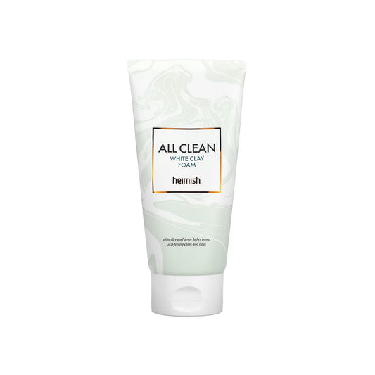 HEIMISH All Clean White Clay Foam is a purifying cleanser designed to deeply cleanse and detoxify the skin. Formulated with White Clay (Kaolin) and Bentonite, it absorbs excess oil and removes impurities from pores without stripping moisture. Enriched with Hyaluronic Acid and Glycerin, it keeps the skin hydrated and soft, while natural oils like Orange Peel Oil and Lavender Oil provide a refreshing and calming effect. This rich foam cleanser leaves your skin feeling clean, balanced, and revitalized, making 