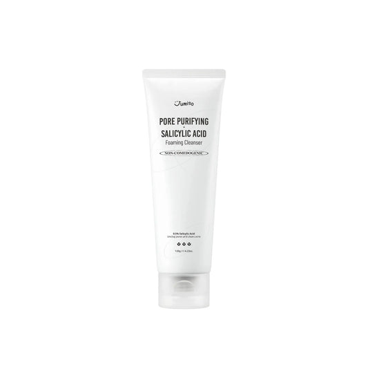 JUMISO Pore Purifying Salicylic Acid Foaming Cleanser is a gentle yet effective cleanser designed to deeply cleanse pores and reduce breakouts. Formulated with Salicylic Acid, it helps to exfoliate and purify the skin, targeting blackheads and excess oil. The addition of Coptis Japonica Root Extract and Hippophae Rhamnoides Extract provides soothing and antioxidant benefits, while Ascorbic Acid brightens the complexion. This foaming cleanser leaves your skin feeling refreshed, clean, and balanced.