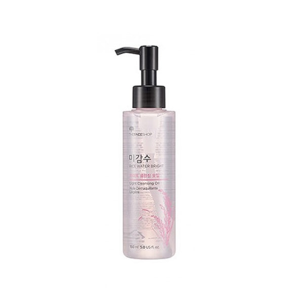 THE FACE SHOP Rice Water Bright Light Cleansing Oil is a lightweight cleansing oil infused with Rice Bran Oil and Jojoba Seed Oil to effectively dissolve makeup, dirt, and impurities while nourishing the skin. Enriched with Rice Extract, it helps brighten and hydrate, leaving your skin soft, radiant, and thoroughly cleansed without feeling greasy. Ideal for all skin types, this oil is perfect for gentle yet deep cleansing.